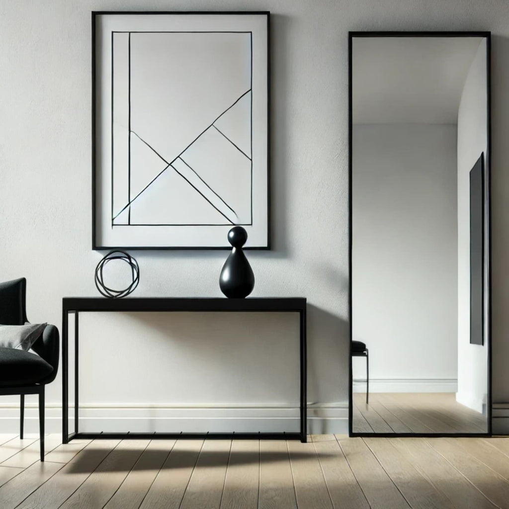 Takara - Full Length Black Metal Rectangle Mirror - 150cm x 60cm-0