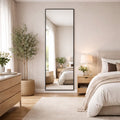Takara - Full Length Black Metal Rectangle Mirror - 180cm x 60cm-0