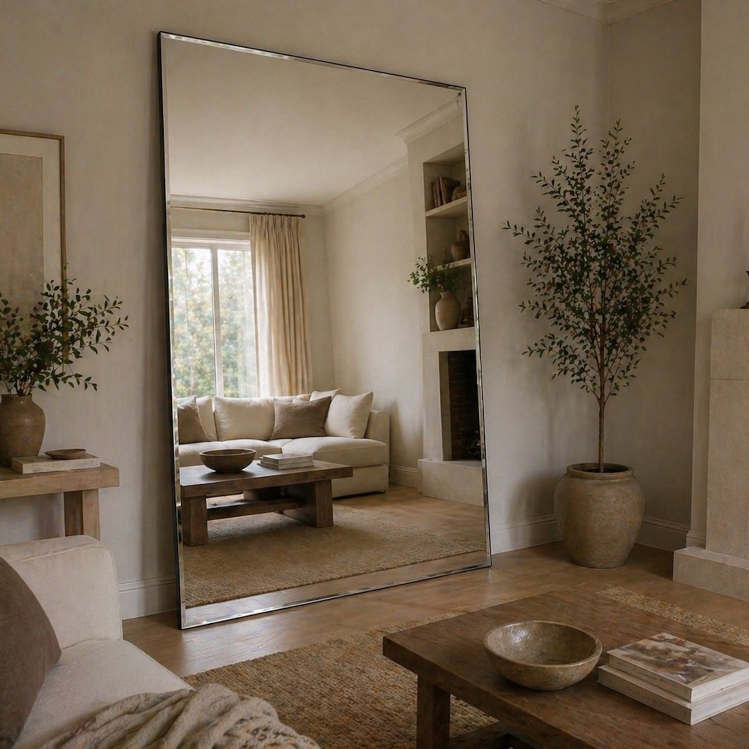 Takara - Full Length Frameless Metal Rectangle Mirror - 200cm x 120cm-3
