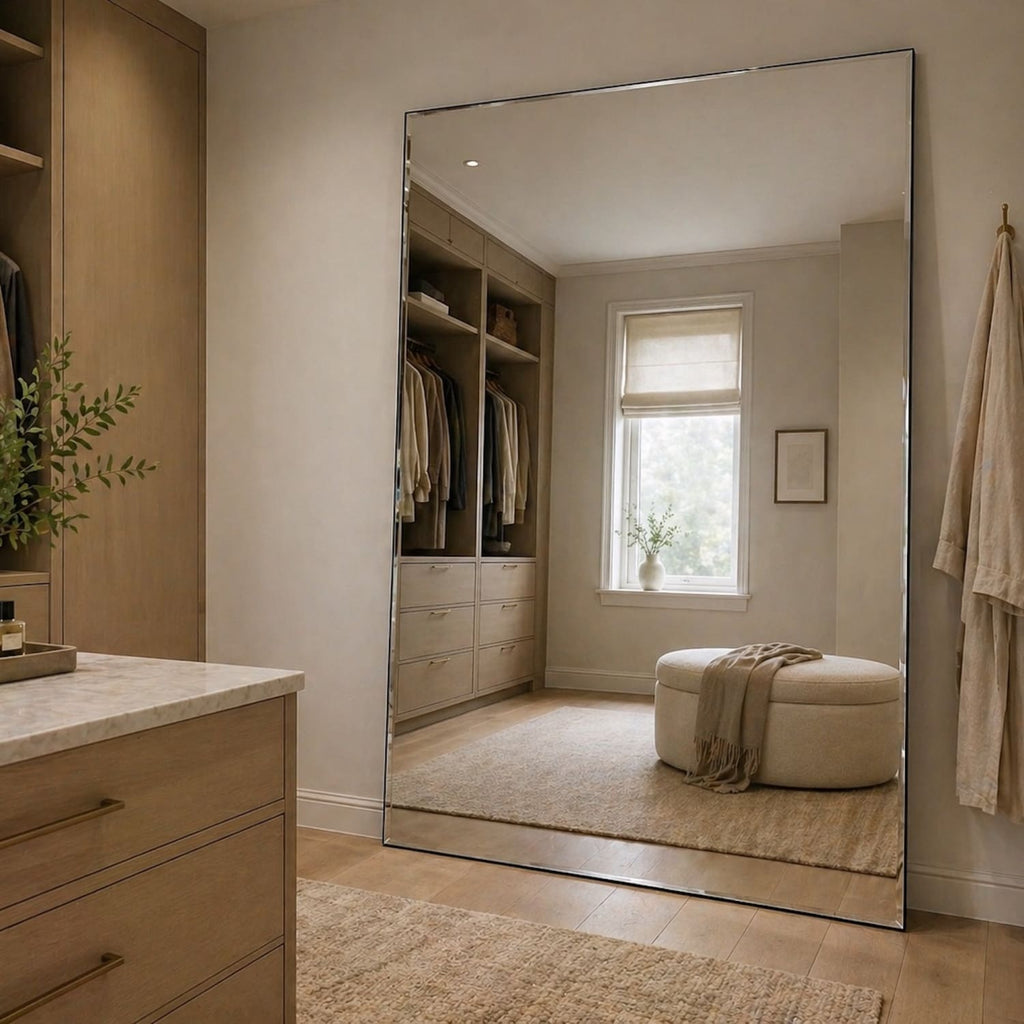 Takara - Full Length Frameless Metal Rectangle Mirror - 200cm x 120cm-1