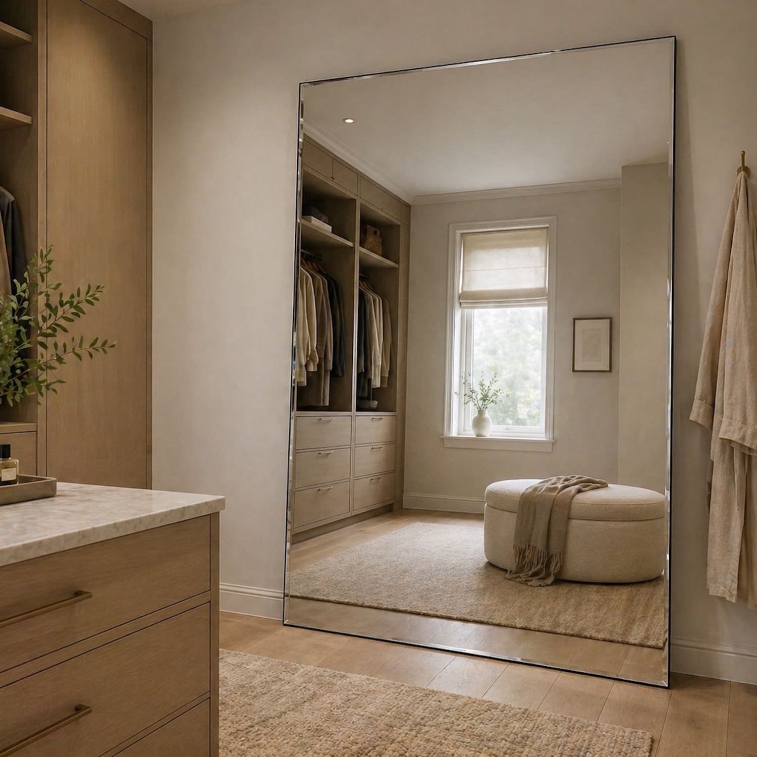 Takara - Full Length Frameless Metal Rectangle Mirror - 200cm x 120cm-1