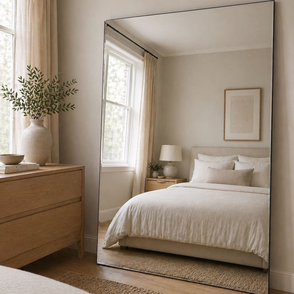 Takara - Full Length Frameless Metal Rectangle Mirror - 200cm x 120cm-0
