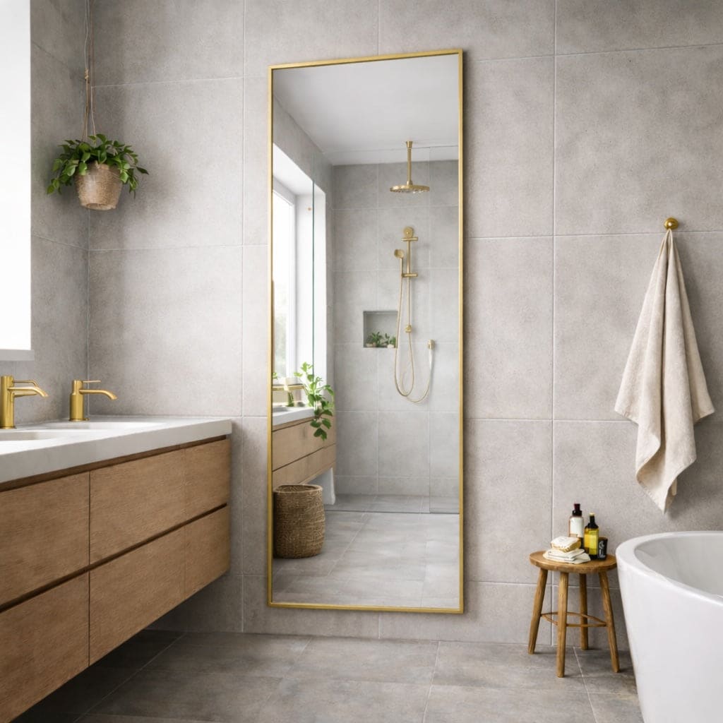 Takara - Full Length Gold Metal Rectangle Mirror - 180cm x 60cm-2