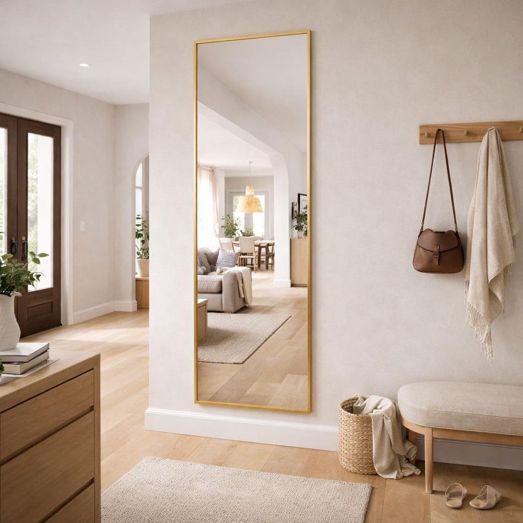 Takara - Full Length Gold Metal Rectangle Mirror - 180cm x 60cm-0