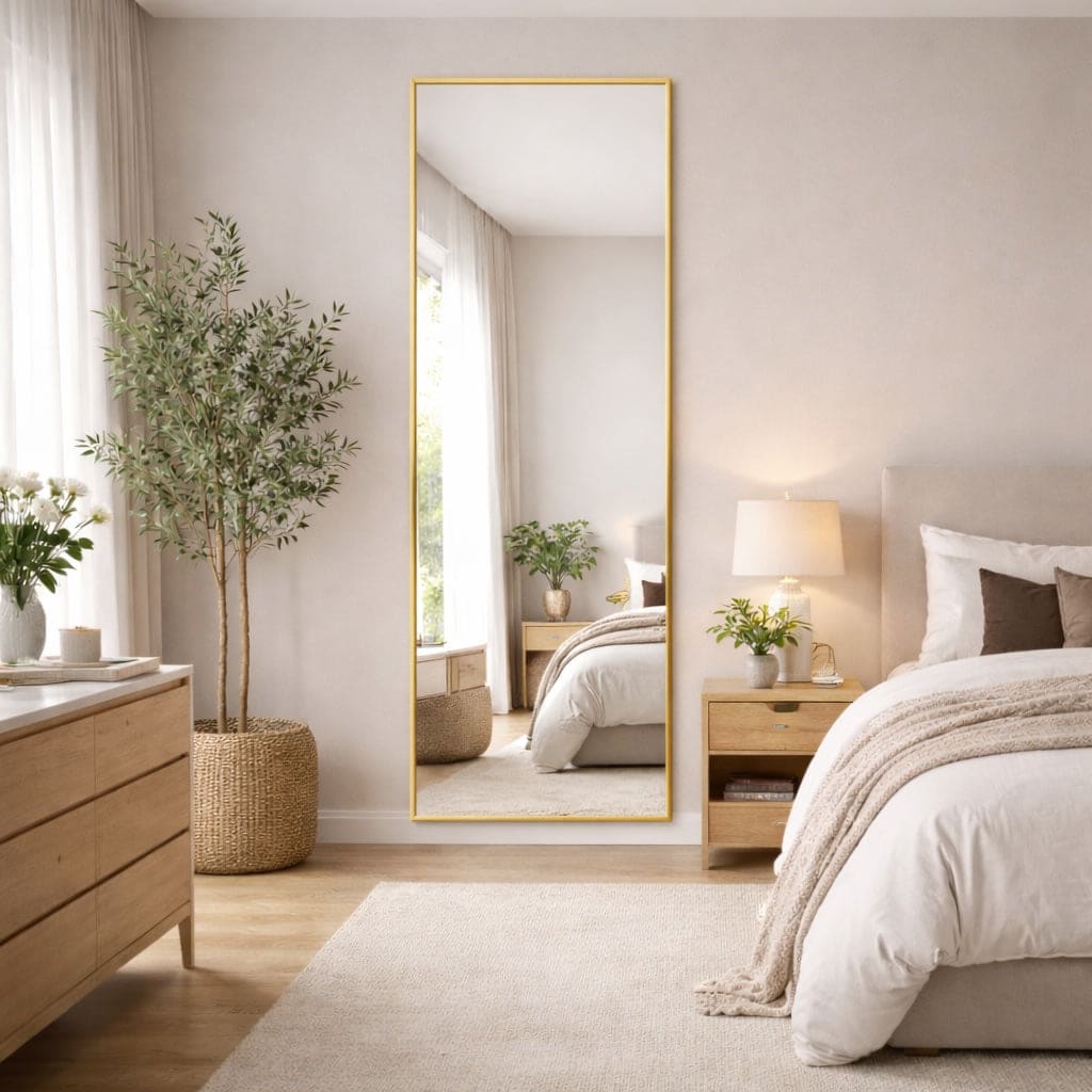 Takara - Full Length Gold Metal Rectangle Mirror - 180cm x 60cm-1