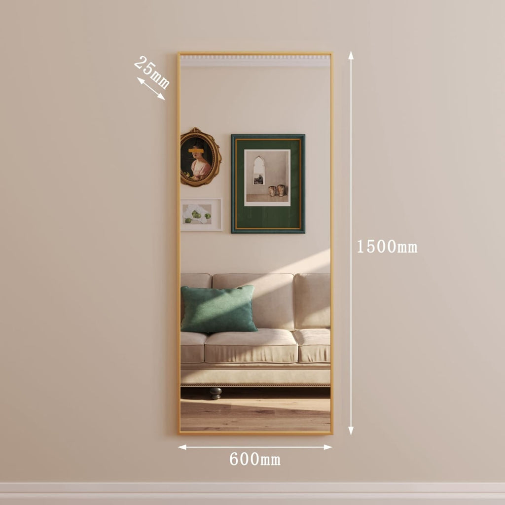 Takara - Full Length Gold Metal Rectangle Mirror - 150cm x 60cm-3