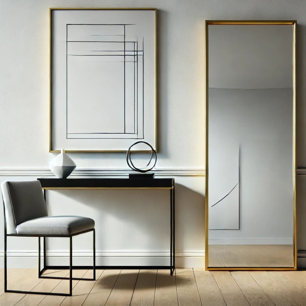 Takara - Full Length Gold Metal Rectangle Mirror - 150cm x 60cm-0