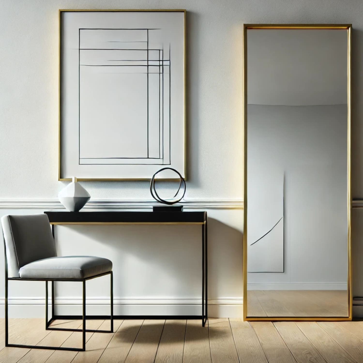 Takara - Full Length Gold Metal Rectangle Mirror - 150cm x 60cm-0