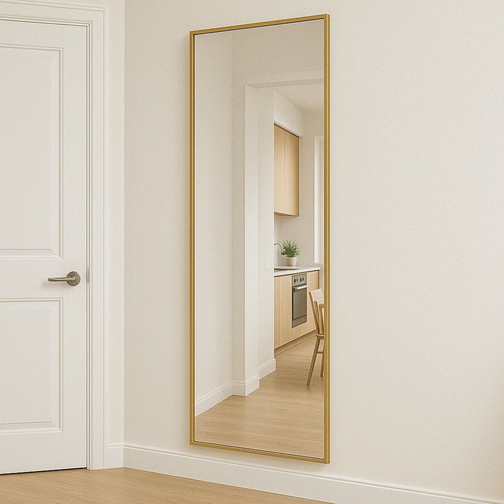 Takara - Full Length Gold Metal Rectangle Mirror - 180cm x 60cm-3