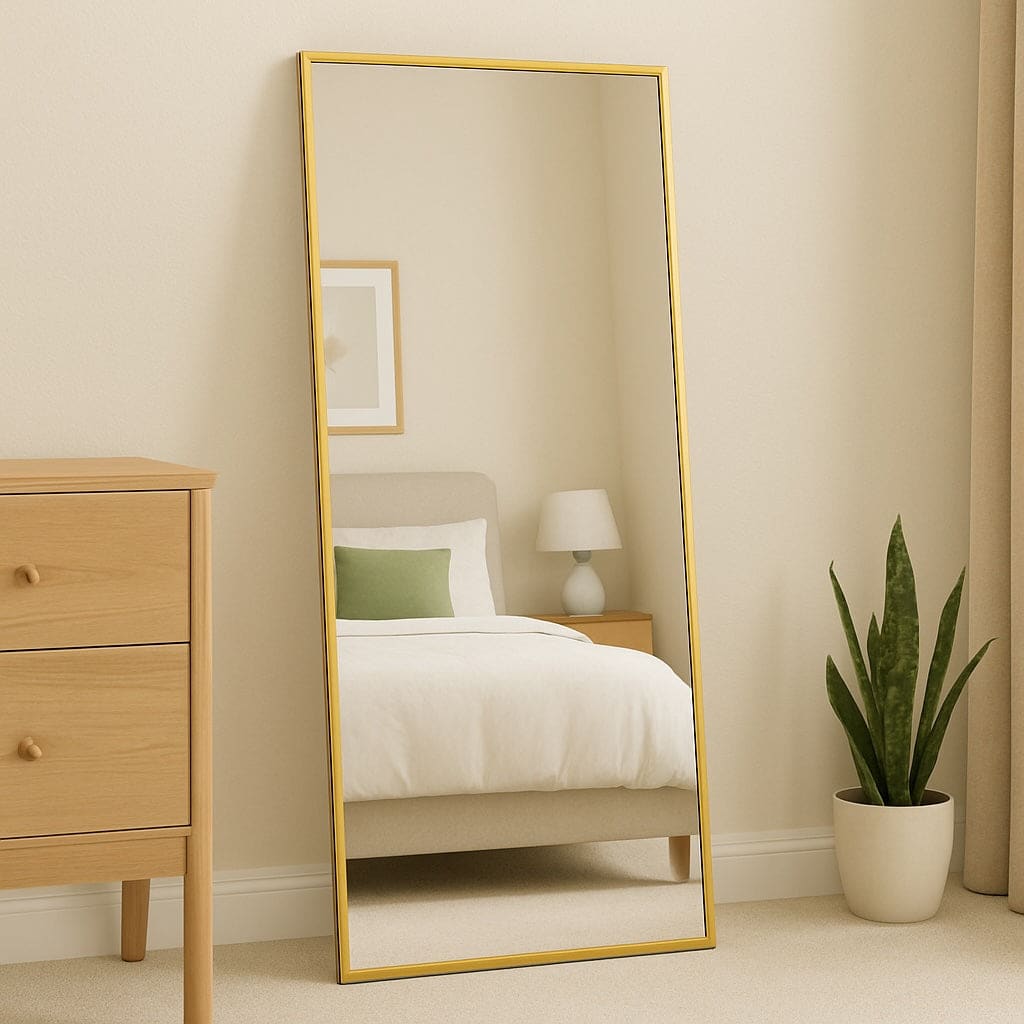 Takara - Full Length Gold Metal Rectangle Mirror - 180cm x 90cm-2