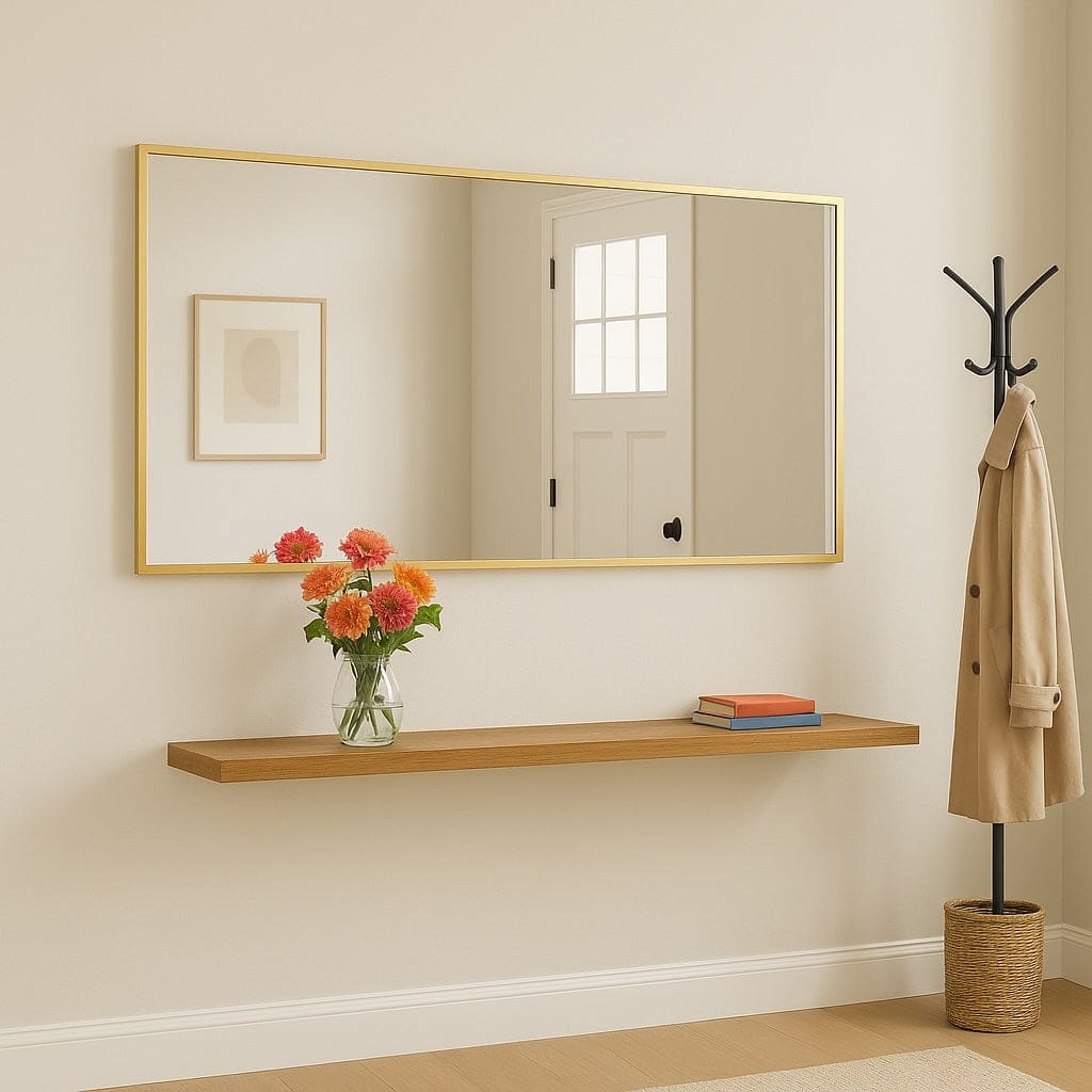Takara - Full Length Gold Metal Rectangle Mirror - 180cm x 90cm-3