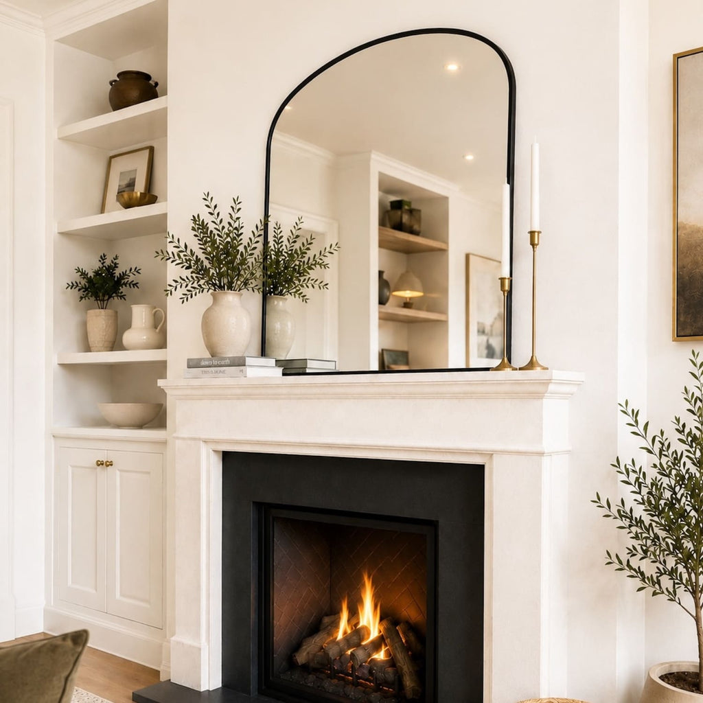 Yoko - Black Metal Gentle Arch Mirror - 120cm x 95cm-1