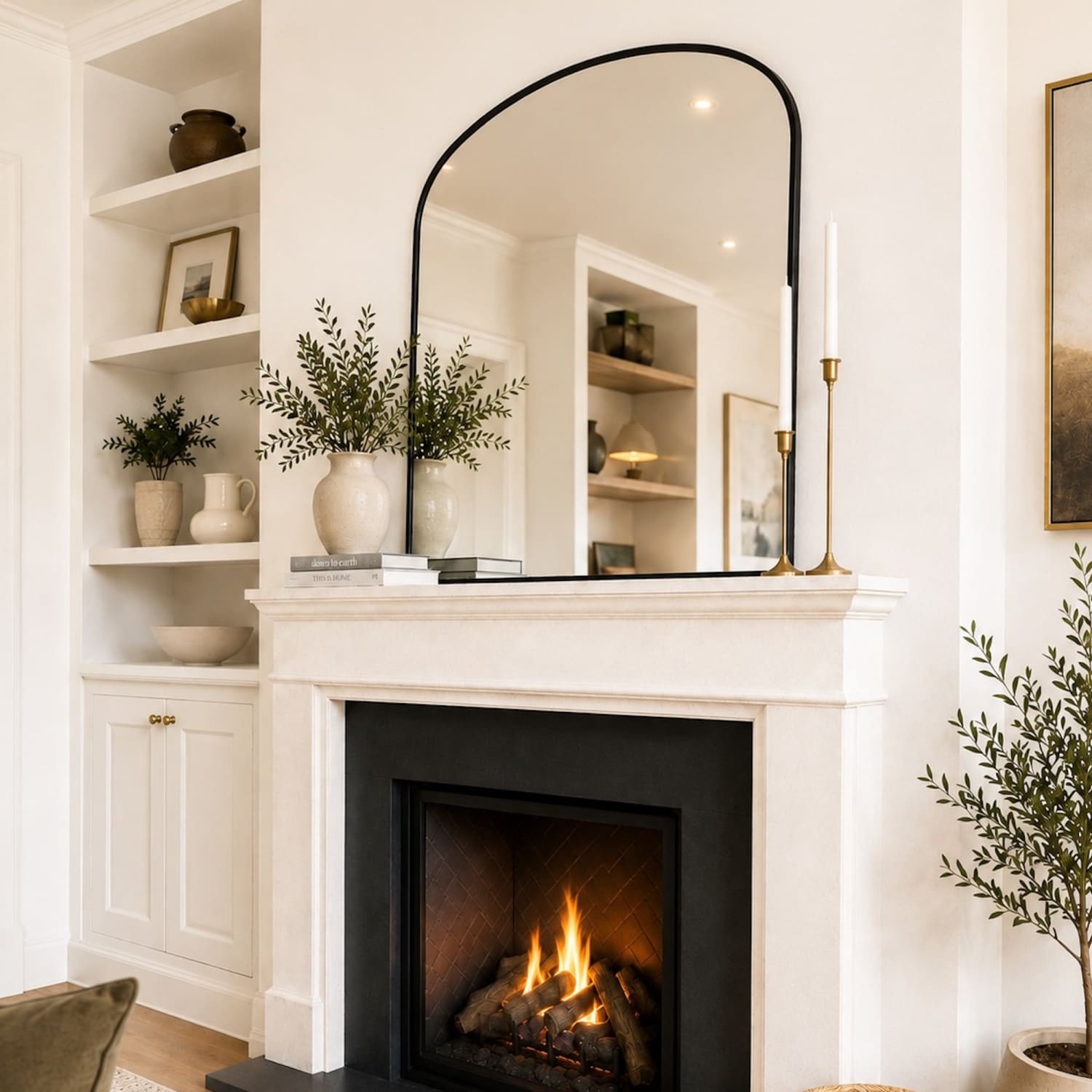 Yoko - Black Metal Gentle Arch Mirror - 120cm x 95cm-1