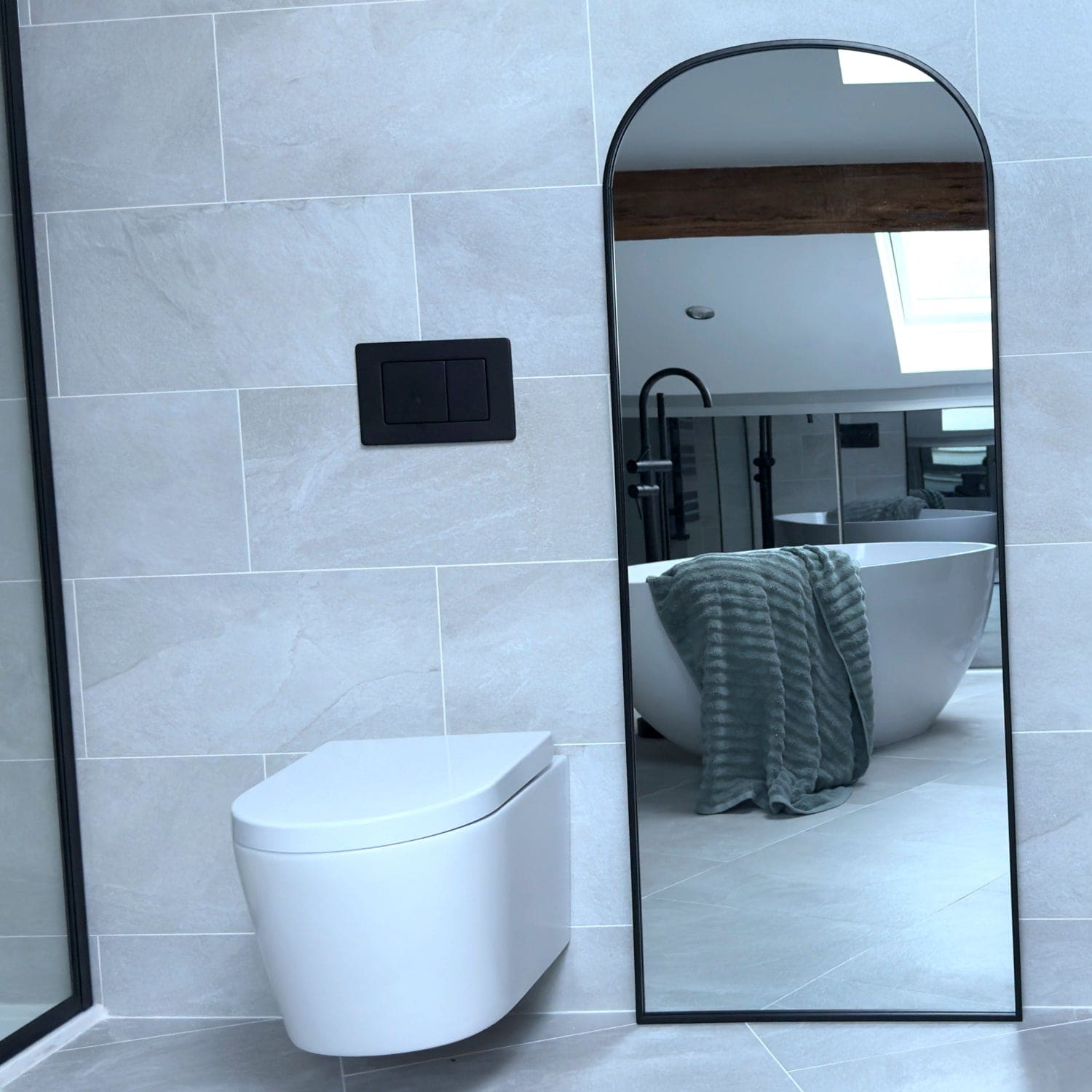 Yoko - Black Metal Gentle Arch Mirror - 150cm x 60cm-1