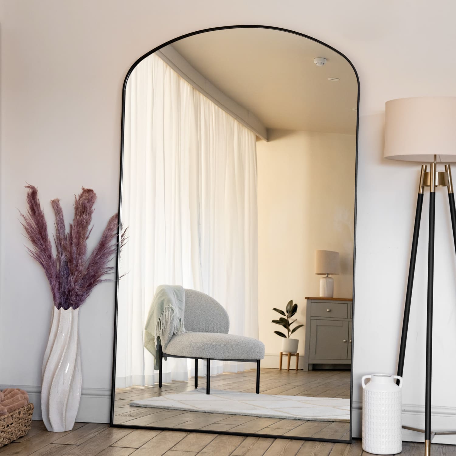 Yoko - Black Metal Gentle Arch Mirror - 200cm x 120cm-3