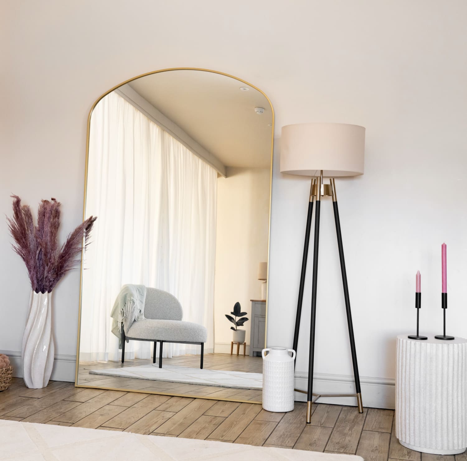 Yoko - Gold Metal Gentle Arch Mirror - 200cm x 120cm-3